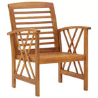 vidaXL Set divani da giardino 3 pz in legno massello di acacia oliato Naturale