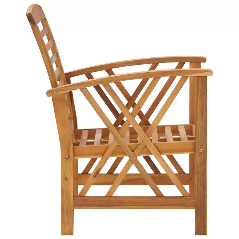 vidaXL Set divani da giardino 3 pz in legno massello di acacia oliato Naturale