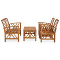 vidaXL Set divani da giardino 3 pz in legno massello di acacia oliato Naturale