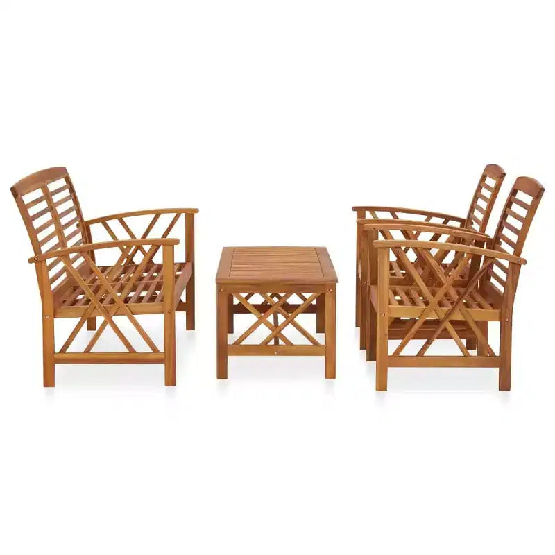 vidaXL Set divani da giardino 3 pz in legno massello di acacia oliato Naturale