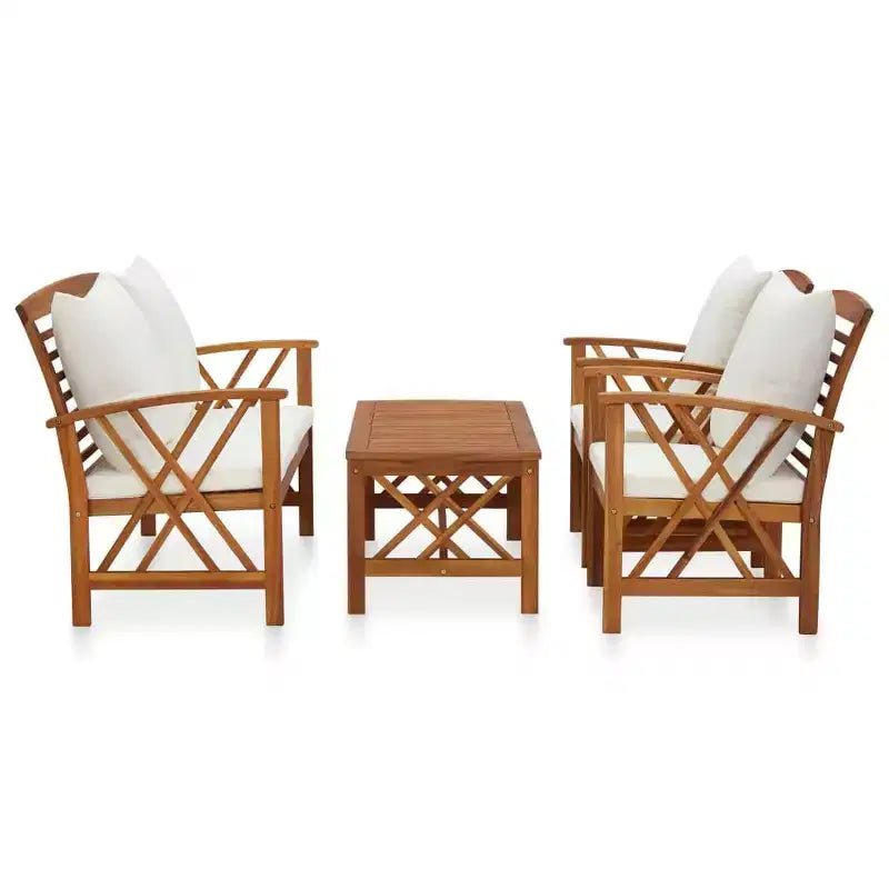 vidaXL Set divani da giardino 3 pz in legno massello di acacia oliato Naturale