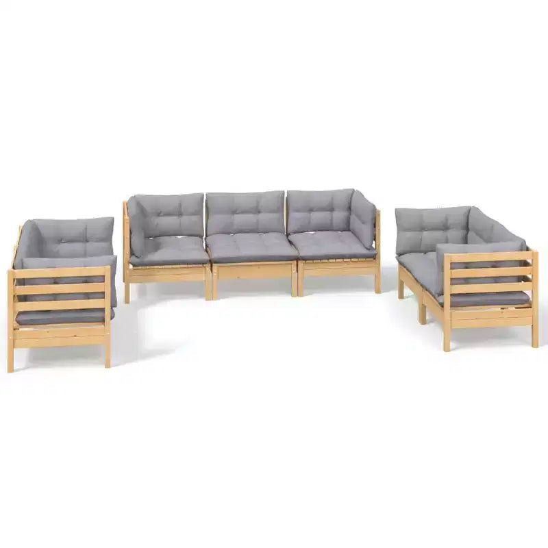 vidaXL Set Salotto da Esterno 7 pz in Pino Massello con Cuscini