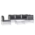 vidaXL Set Salotto da Giardino 6 pz con Cuscini Acciaio Antracite