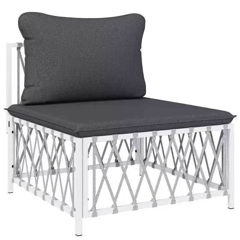 vidaXL Set Salotto da Giardino 6 pz con Cuscini Acciaio Antracite