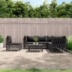vidaXL Set Salotto da Giardino 6 pz con Cuscini Acciaio Antracite