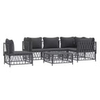 vidaXL Set Salotto da Giardino 6 pz con Cuscini Acciaio Antracite