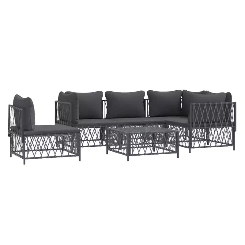 vidaXL Set Salotto da Giardino 6 pz con Cuscini Acciaio Antracite