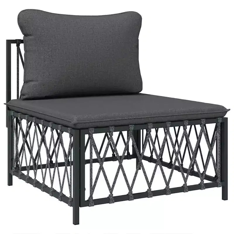 vidaXL Set Salotto da Giardino 6 pz con Cuscini Acciaio Antracite