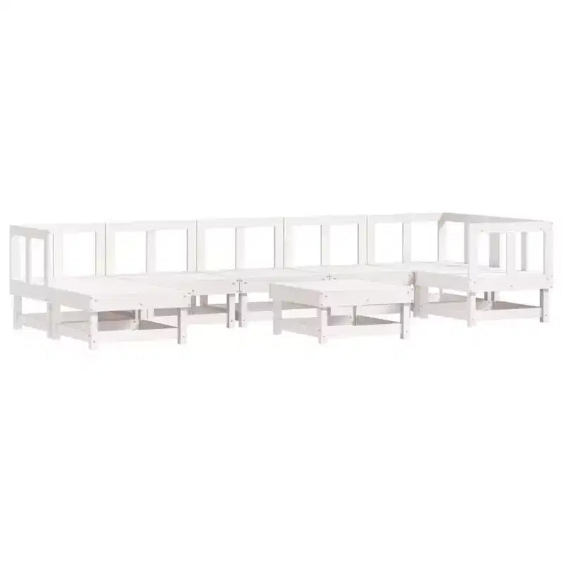 vidaXL Set Salotto da Giardino con Cuscini, 8 pz, in Legno Massello
