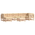 vidaXL Set Salotto da Giardino con Cuscini, 8 pz, in Legno Massello