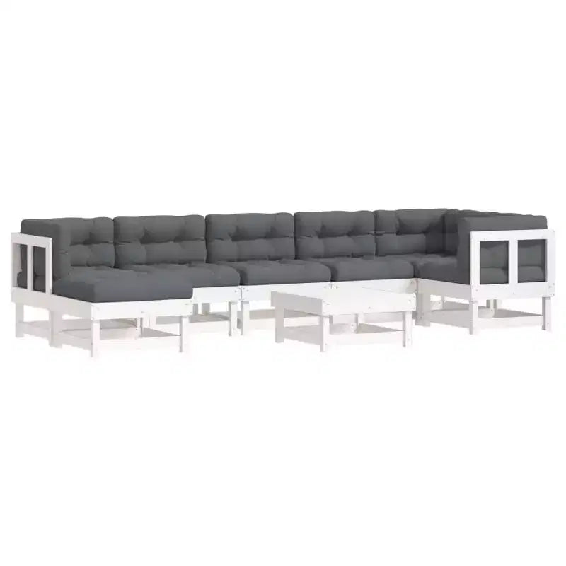 vidaXL Patio Lounge Set with Cushions Outdoor Furniture Set 8 Piece Solid Wood