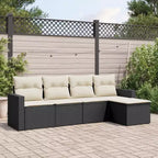 vidaXL Set Divani da Giardino 6 pz con Cuscini in Polirattan Marrone e Crema con Tavolo