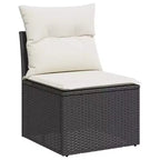 vidaXL Set Divani da Giardino 6 pz con Cuscini in Polirattan Marrone e Crema con Tavolo
