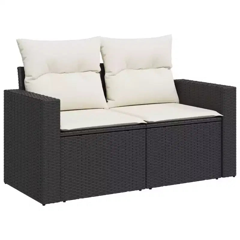 vidaXL Set Divani da Giardino 6 pz con Cuscini in Polirattan Marrone e Crema con Tavolo