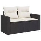 vidaXL Set Divani da Giardino 6 pz con Cuscini in Polirattan Marrone e Crema con Tavolo