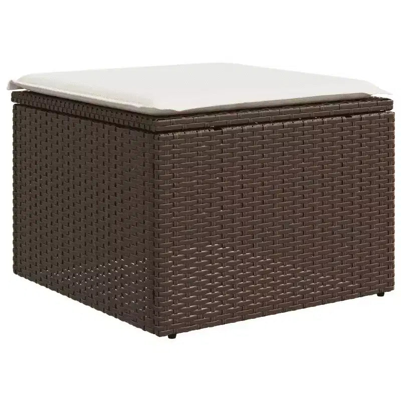 vidaXL Set Divani da Giardino 6 pz con Cuscini in Polirattan Marrone e Crema con Tavolo