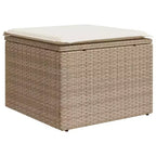 vidaXL Set Divani da Giardino 6 pz con Cuscini in Polirattan Marrone e Crema con Tavolo