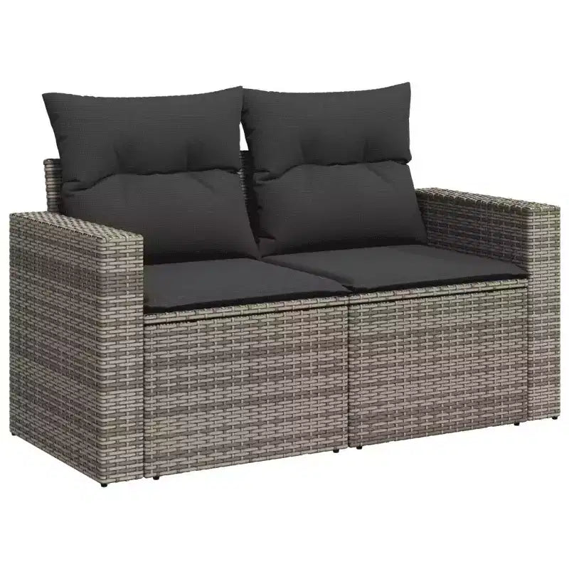 vidaXL Set Divani da Giardino 6 pz con Cuscini in Polirattan Marrone e Crema con Tavolo