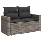 vidaXL Set Divani da Giardino 6 pz con Cuscini in Polirattan Marrone e Crema con Tavolo