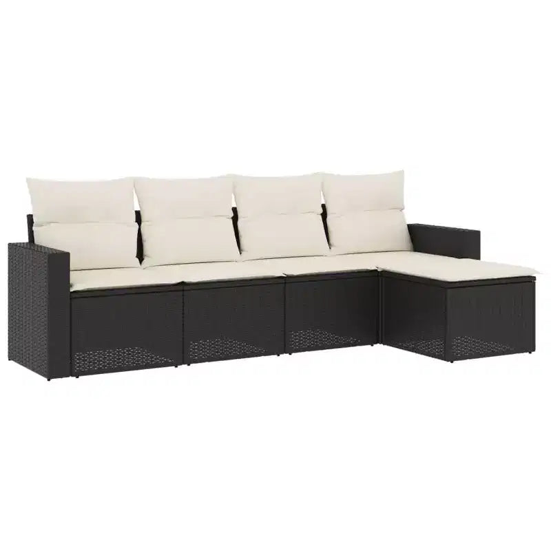 vidaXL Set Divani da Giardino 6 pz con Cuscini in Polirattan Marrone e Crema con Tavolo