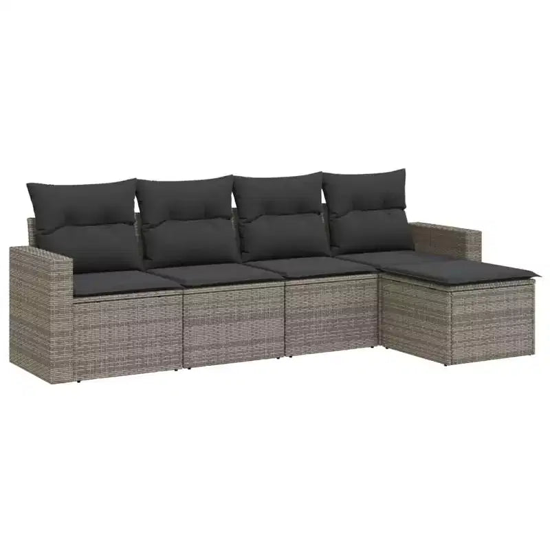 vidaXL Set Divani da Giardino 6 pz con Cuscini in Polirattan Marrone e Crema con Tavolo