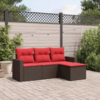 vidaXL Set Divani da Giardino 4 pz con Cuscini Polyrattan