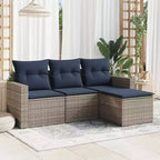 vidaXL Set Divani da Giardino 4 pz con Cuscini Polyrattan