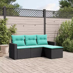 vidaXL Set Divani da Giardino 4 pz con Cuscini Polyrattan