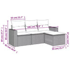 vidaXL Set Divani da Giardino 4 pz con Cuscini Polyrattan