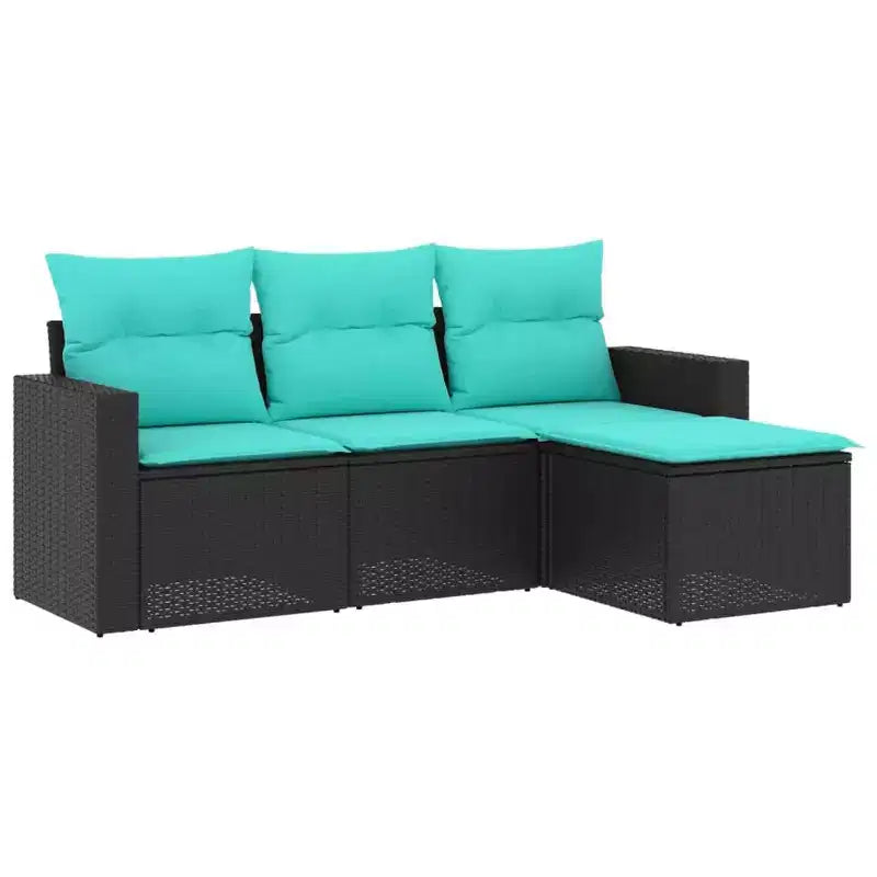 vidaXL Set Divani da Giardino 4 pz con Cuscini Polyrattan