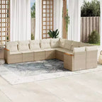 vidaXL Set Divani da Giardino 10 pz con Cuscini in Poly Rattan