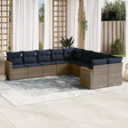 vidaXL Set Divani da Giardino 10 pz con Cuscini in Poly Rattan