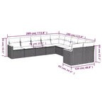 vidaXL Set Divani da Giardino 10 pz con Cuscini in Poly Rattan
