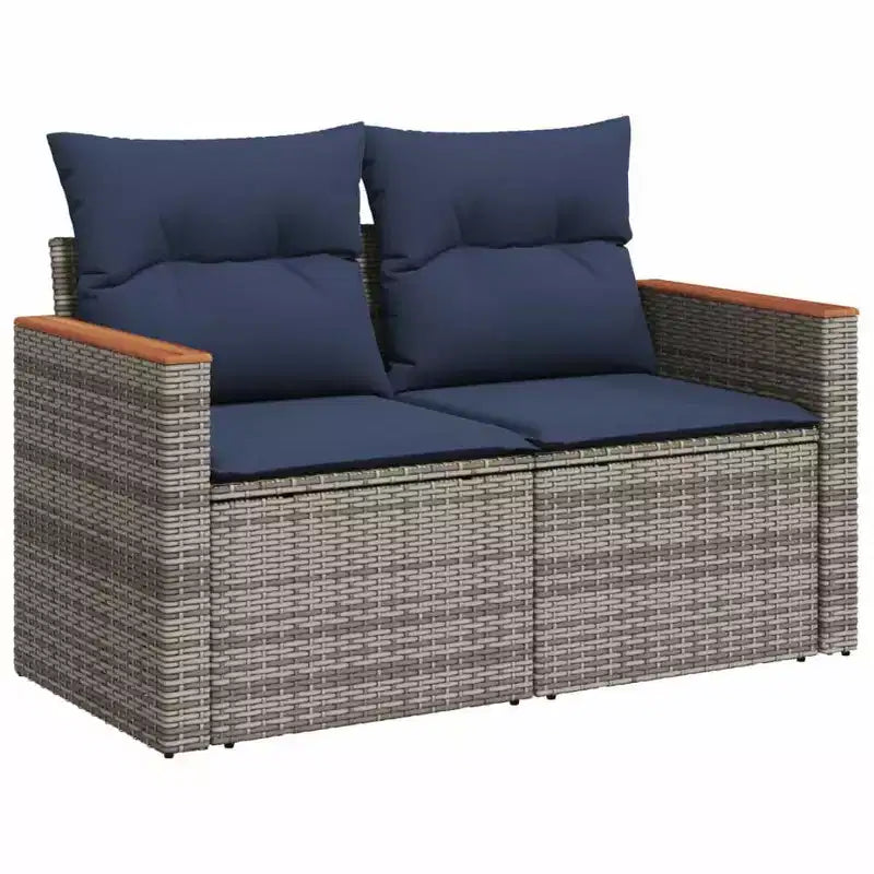 vidaXL Set Divani da Giardino 10 pz con Cuscini in Poly Rattan