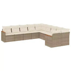 vidaXL 10 Piece Patio Sofa Set with Cushions Poly Rattan