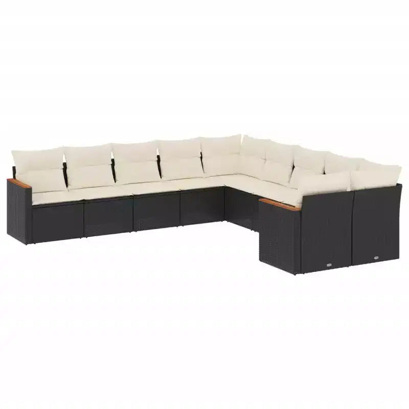 vidaXL Set Divani da Giardino 10 pz con Cuscini in Poly Rattan