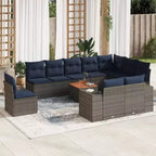 vidaXL Set Divani da Giardino 11 pz con Cuscini in Poly Rattan