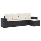 vidaXL 5 Piece Patio Sofa Set with Cushions Brown Poly Rattan