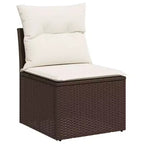 vidaXL Set Divani da Giardino 5 pz con Cuscini in Polyrattan Marrone