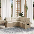 vidaXL Set Divano da Giardino 5 pz con Cuscini, Sezionale Modulare per Esterni, Poly Rattan, Colori Vari