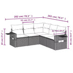 vidaXL Set Divano da Giardino 5 pz con Cuscini, Sezionale Modulare per Esterni, Poly Rattan, Colori Vari