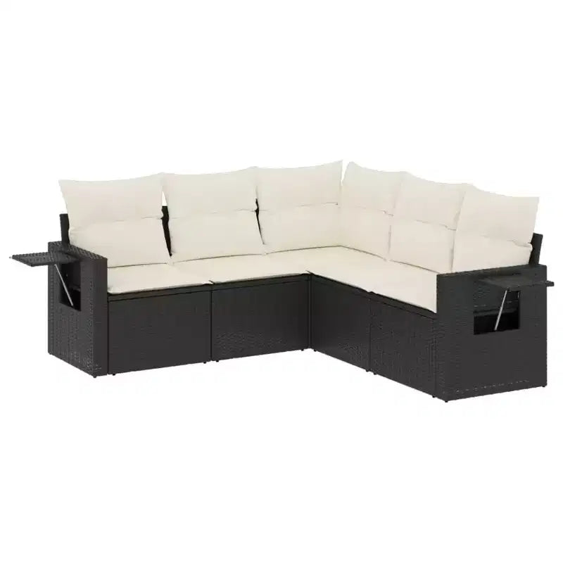 vidaXL Set Divano da Giardino 5 pz con Cuscini, Sezionale Modulare per Esterni, Poly Rattan, Colori Vari