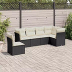 vidaXL Patio Sofa Set with Cushions Outdoor Conversation Furniture Poly Rattan