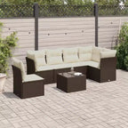 vidaXL Patio Sofa Set with Cushions Outdoor Conversation Furniture Poly Rattan