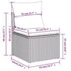 vidaXL Patio Sofa Set with Cushions Outdoor Conversation Furniture Poly Rattan