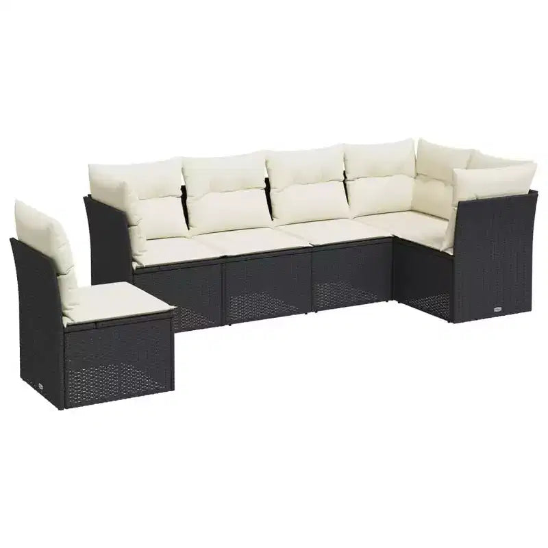 vidaXL Patio Sofa Set with Cushions Outdoor Conversation Furniture Poly Rattan