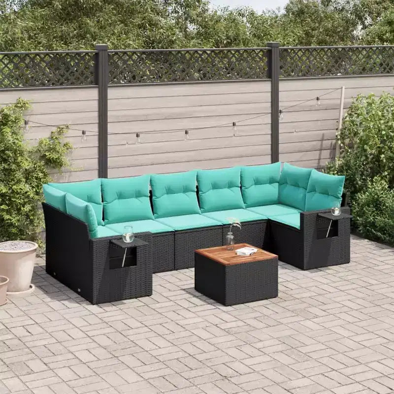 vidaXL Set Divani da Giardino 8 pz con Cuscini Grigio Polyrattan