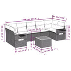 vidaXL Set Divani da Giardino 8 pz con Cuscini Grigio Polyrattan