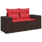 vidaXL Set Divani da Giardino 6 pz con Cuscini Marrone in Polyrattan