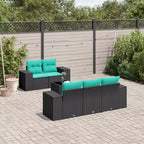 vidaXL Set Divani da Giardino 6 pz con Cuscini Marrone in Polyrattan